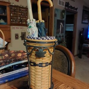 Longaberger JW Mini Umbrella Basket Combo